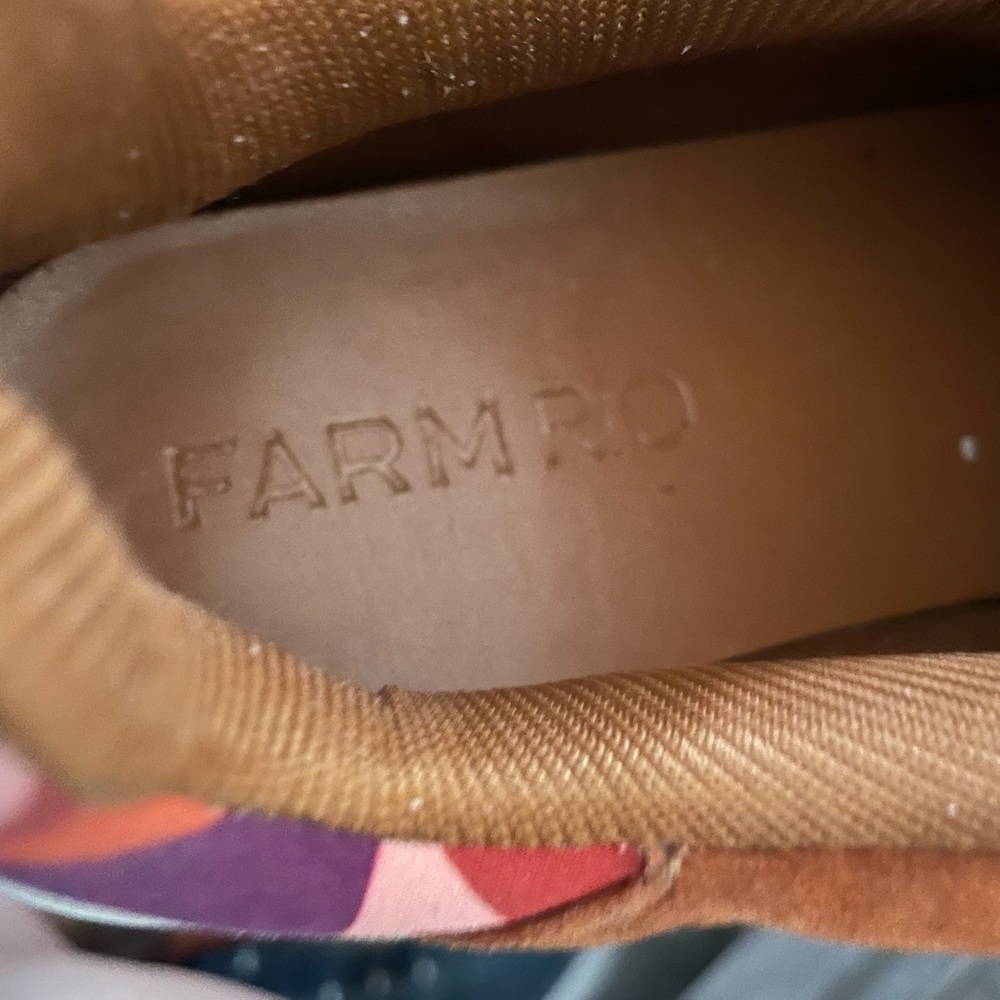 Farm Rio Anthro Graphic Scarves Mixed Media Geometric pattern platform Sneaker - Picture 11 of 12